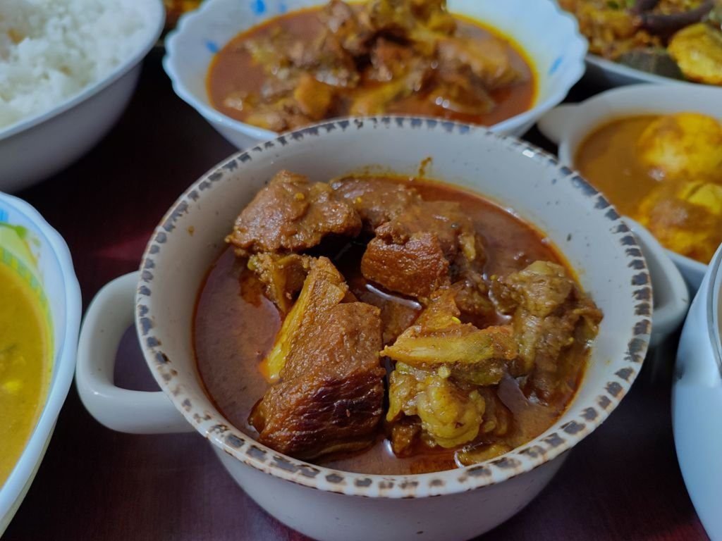 Dhaba style kathal ki sabji with rich spicy gravy served in a bowl